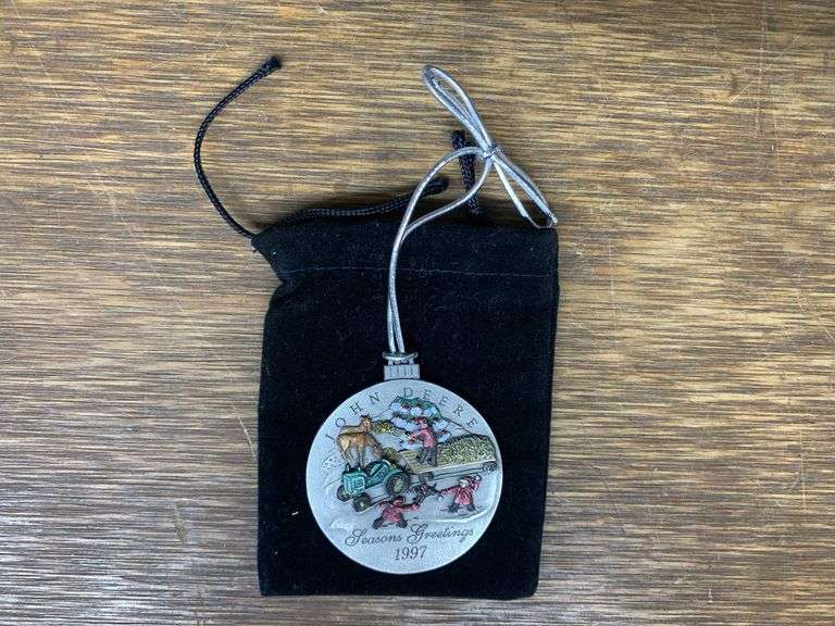 1997 John Deere Pewter Christmas Ornament image