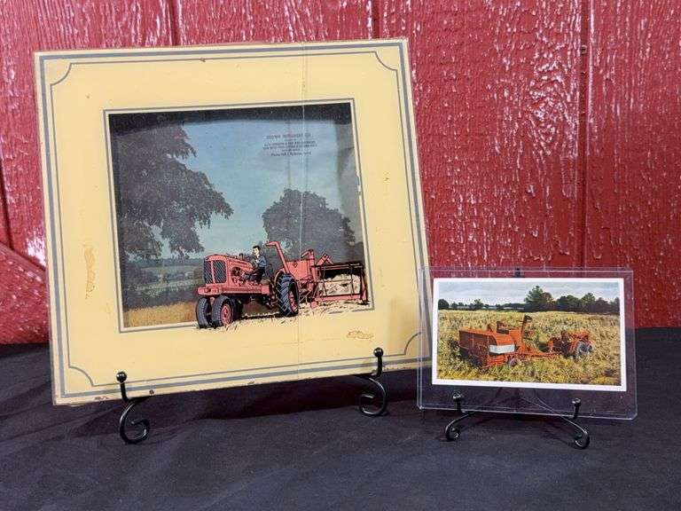 (2) Allis Chalmers Glass Picture + Postcard image