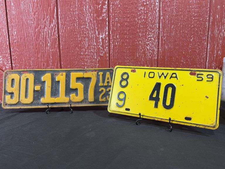 (2) Iowa License Plates image