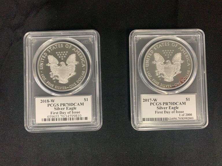 American Silver $1 Eagles 2017 & 2018 Coins image