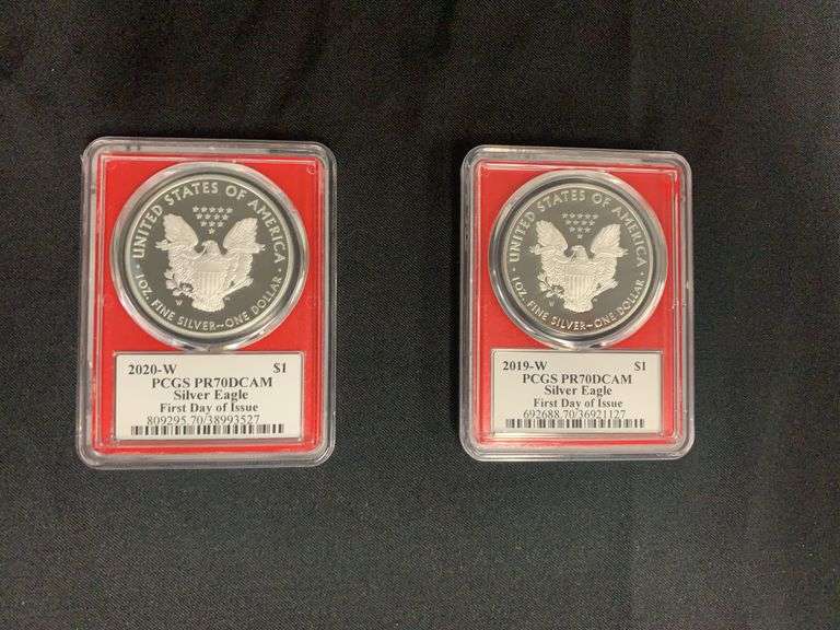American Silver $1 Eagles 2019 & 2020 Coins image