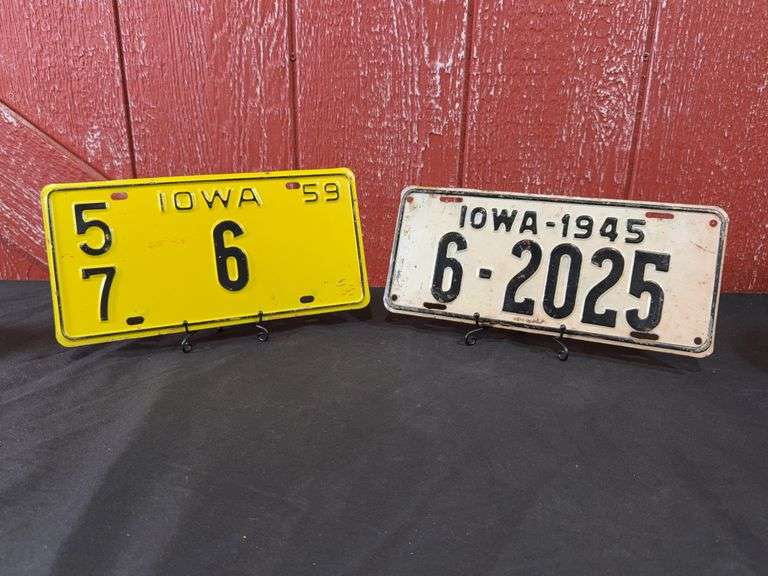 (2) Iowa License Plates image