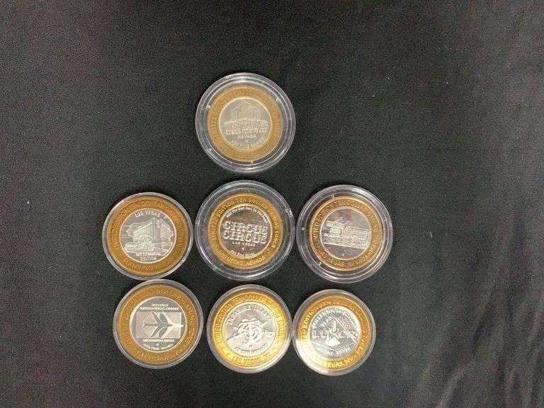 Gaming Tokens Mixed Bag Approx. .60 Oz .999 Silver image