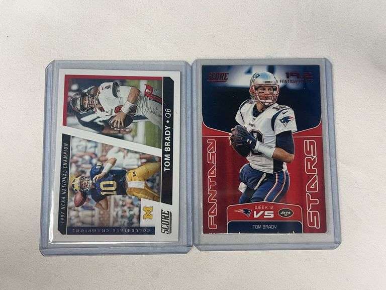 (2) Tom Brady Football Cards image