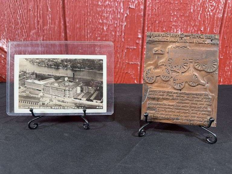 (2) John Deere Wagon Postcard + Printers Plate image