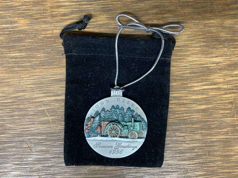1996 John Deere Pewter Christmas Ornament image