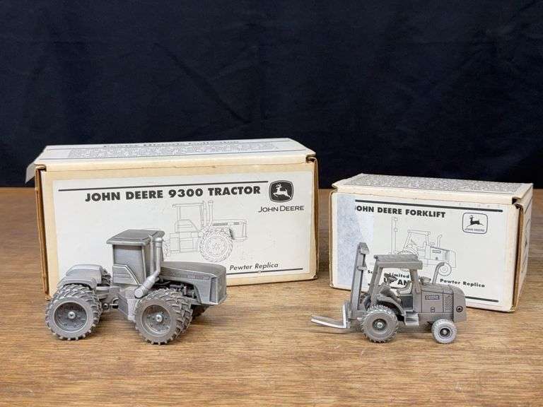 (2) 1/43 John Deere 9300 + 1/50 Forklift Pewter NIB SC image