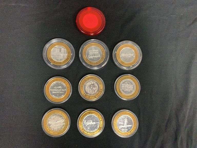 Gaming Tokens Mixed Bag Approx. .60 Oz .999 Silver image