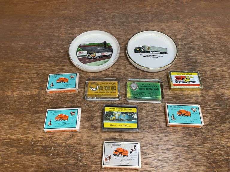 (10) Trucking Ashtrays, Paperweights, Playing Cards image