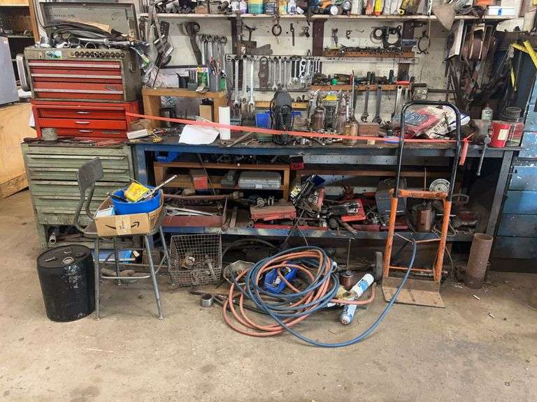 Large Lot Of Tools, Toolbox, And Workbench image