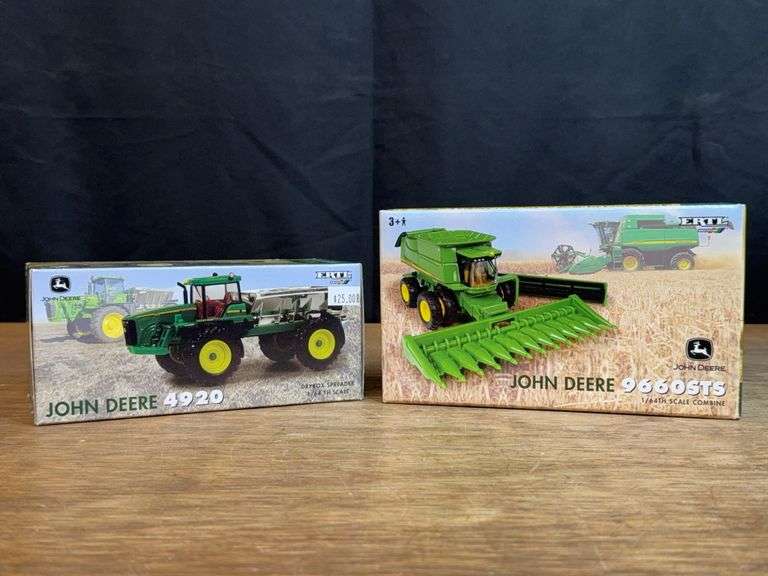 (2) 1/64 John Deere 4920 Spreader + 9660STS Combine Farm Show NIB Ertl image