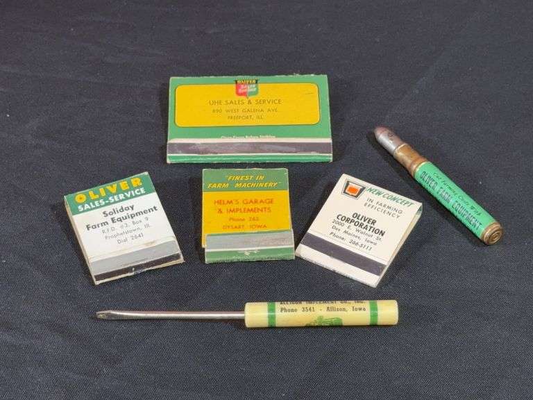 (6) Oliver Matchbooks, Bullet Pencil, Screwdriver image