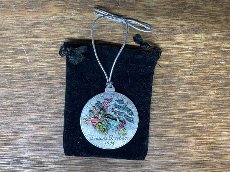 1998 John Deere Pewter Christmas Ornament image