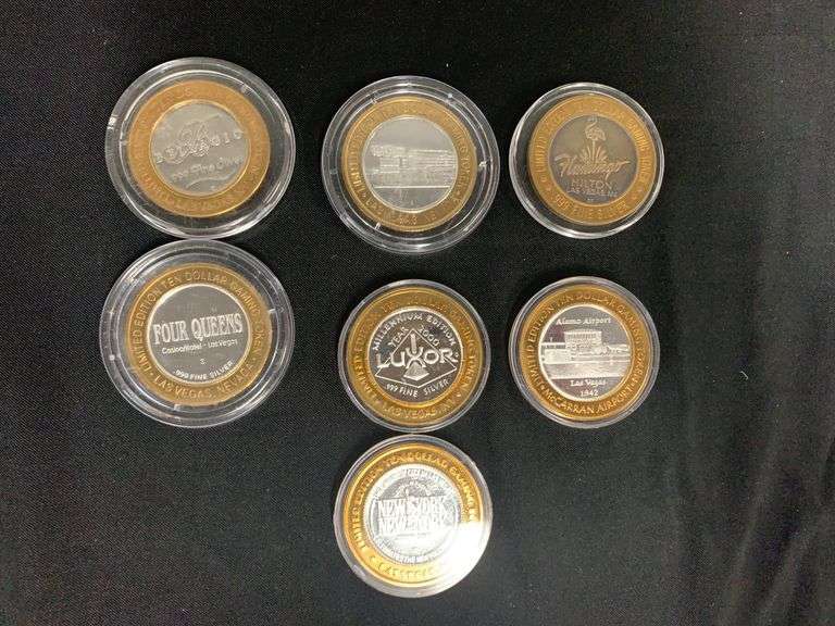 Gaming Tokens Mixed Bag Approx. .60 Oz .999 Silver image
