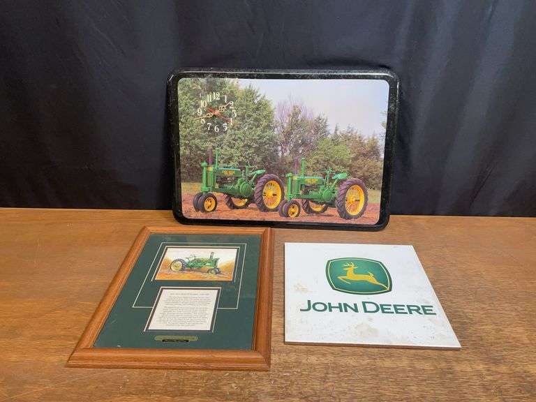 (3) John Deere Clock, Print, Tile image