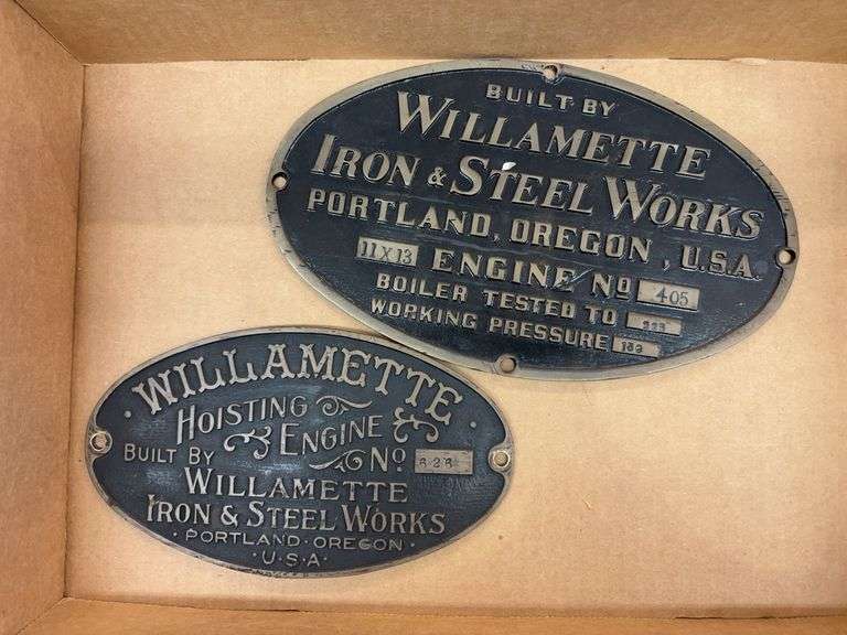 (2) Willamette Iron and Steel Works Plates image