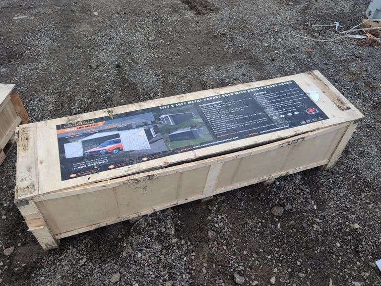 (1) Landhero 11' x 19' Metal Garage Shed with Double Front Doors - LHR-MS1119 image