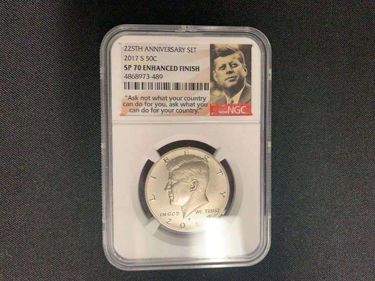 Kennedy Half 225th Anniversary 2017 S SP70 Enhanced Coin image