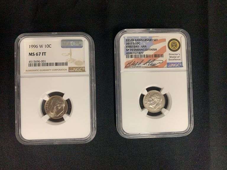 Dimes, 1996 and 2017 Coins image