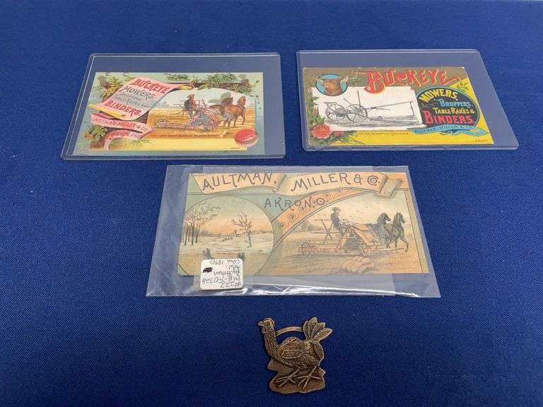 (4) Aultman Miller Trade Cards + Aultman Taylor Watch Fob image