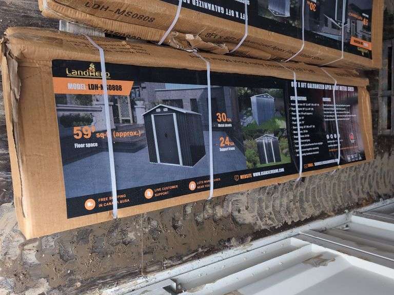 (1) Landhero 8' x 8' Galvanized Apex Roof Metal Shed - LDH-MS0808 image