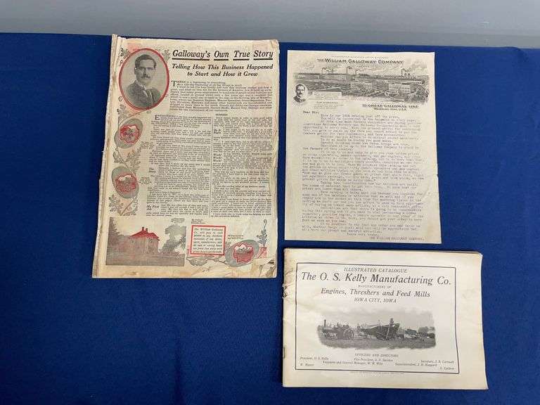 (3) Galloway + O.S. Kelly Mfg. Co. Literature image