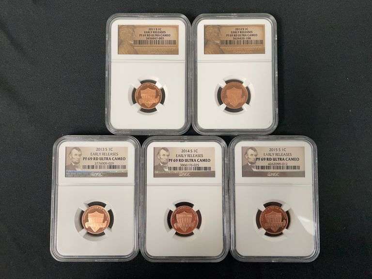 Lincoln Cents Early release PF 69 RD Ultra Cameo 2011/2012/2013/2014/2015 image