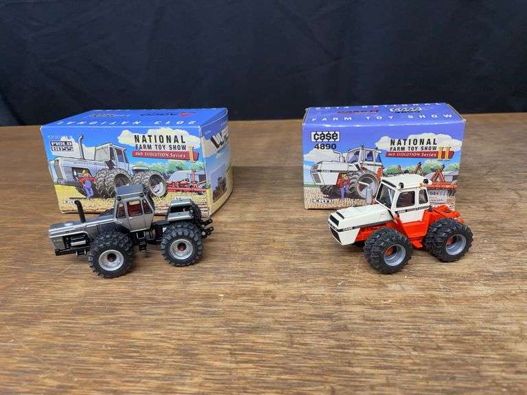 (2) 1/64 White 4-210 + Case 4890 NFTS NIB Ertl image