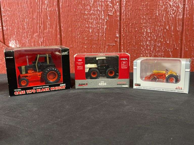 (3) 1/43 + 1/64 Case Tractors NIB image
