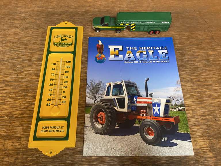 (3) John Deere Thermometer, Case Eagle Magazine, Tonka Truck image