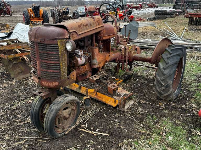 Farmall B Narrow Front Parts Tractor w/ Woods Belly Mower image