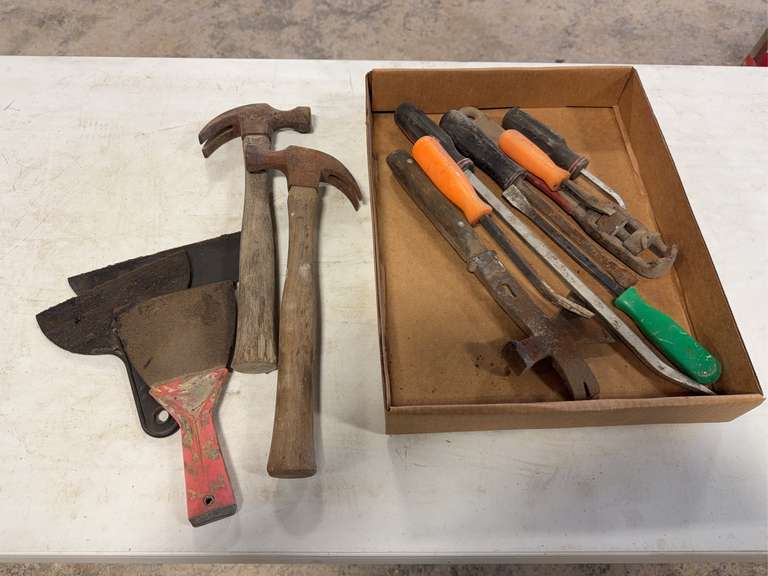 Assorted Prybars, Putty Knives, and Hammers image