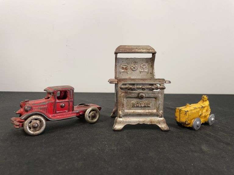 (3) Cast Iron Truck, Crawler, Stove image