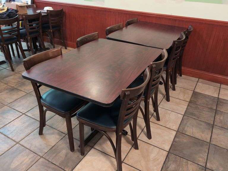 (2) Restaurant Tables 42" x 30" with (8) Chairs image