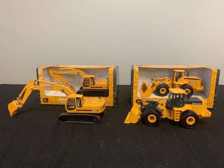 (4) 1/50 John Deere Excavators + Wheel Loaders Ertl image