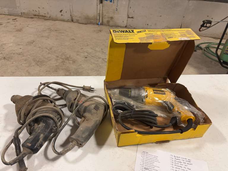 (3). Multi-Brand Drill, DeWalt drywall screw gun. New! image