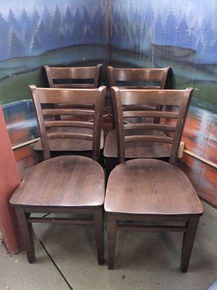 (4) Restaurant Chairs - Wood - Non- Cushioned image