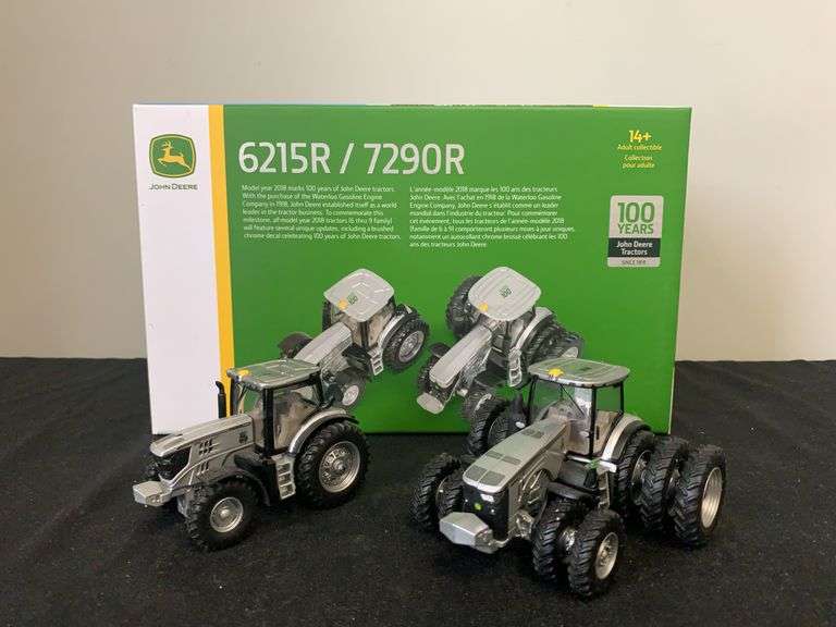 1/64 John Deere 6215R + 7290R Silver 100 Years NIB Ertl image