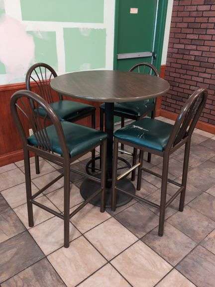 (1) Restaurant High Top Table 36" round  with (4) Chairs image