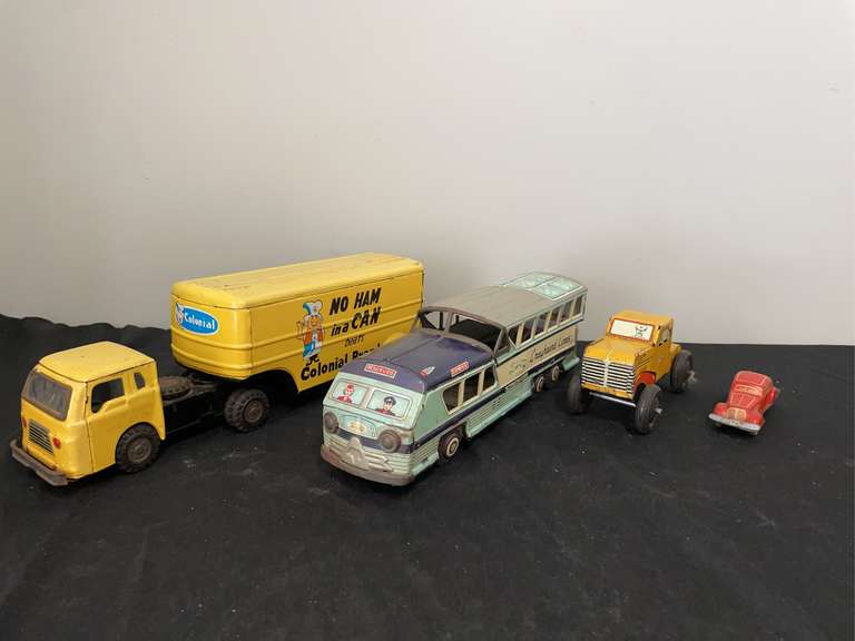 (4) Trucks, Bus, Car image