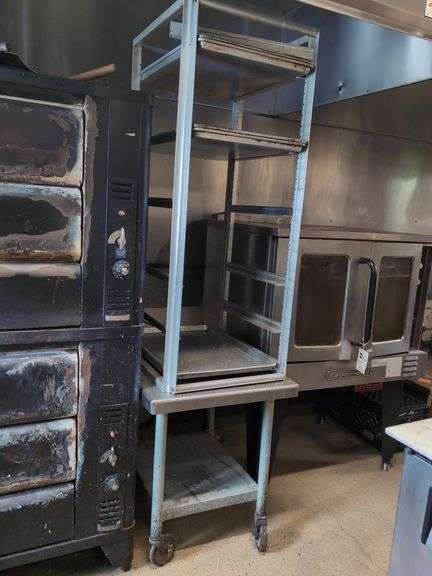 Bakers Rack with Stainless Rolling Table image