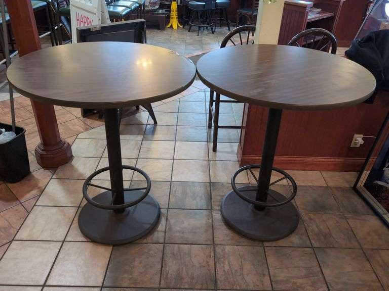 (2) Restaurant High Top Tables 36" round x 42" Tall image