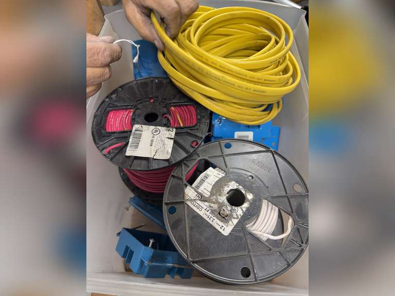 Assorted 12 Gauge Wiring and Plastic Wall Boxes image