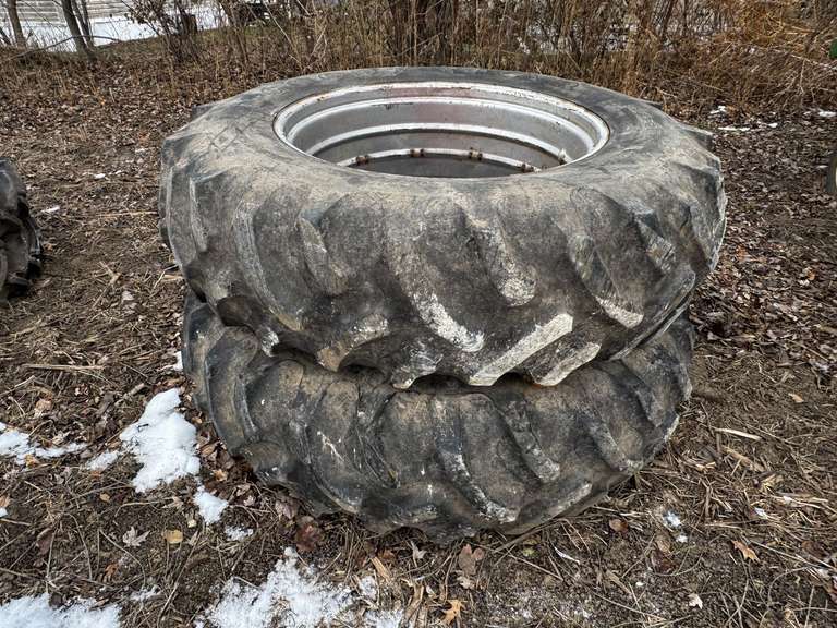 (2)-Goodyear 18.4-38 Tires w/ Rims image