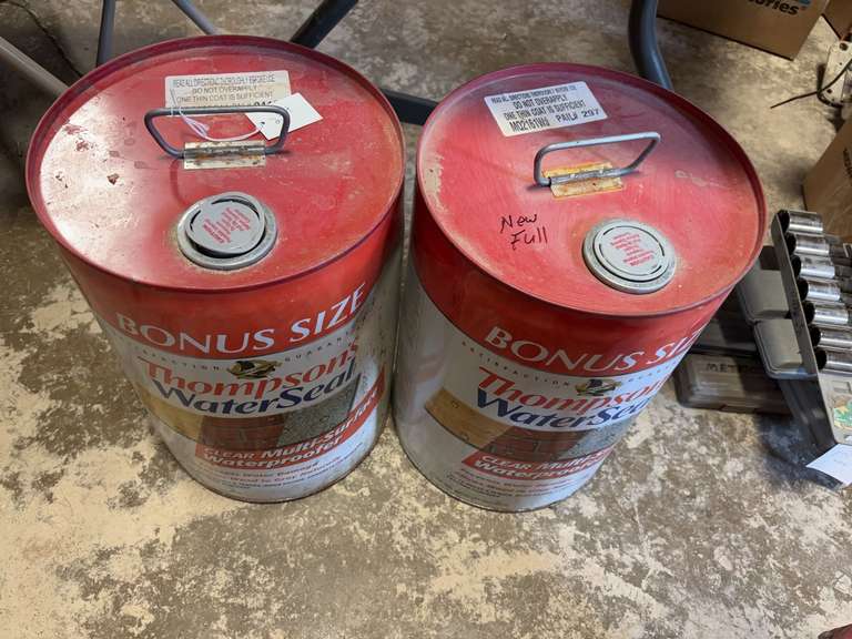 Thompson Water Seal. 1 full 1 1/2 full. Approx 7-8 Gallons image