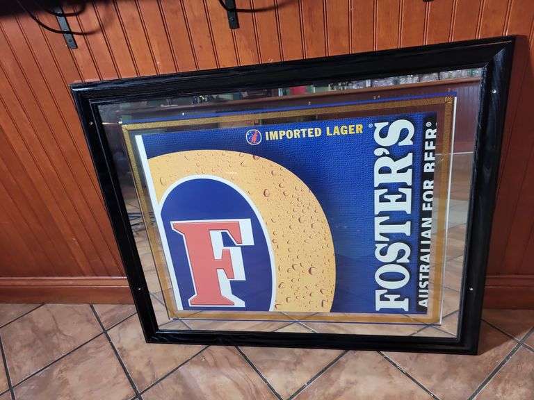 40" W x 35" T.. Fosters Beer Mirrored image