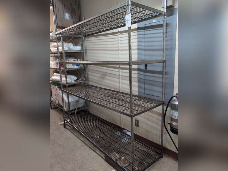 (1) Metal Racks. (1) 6' L x 7' T image