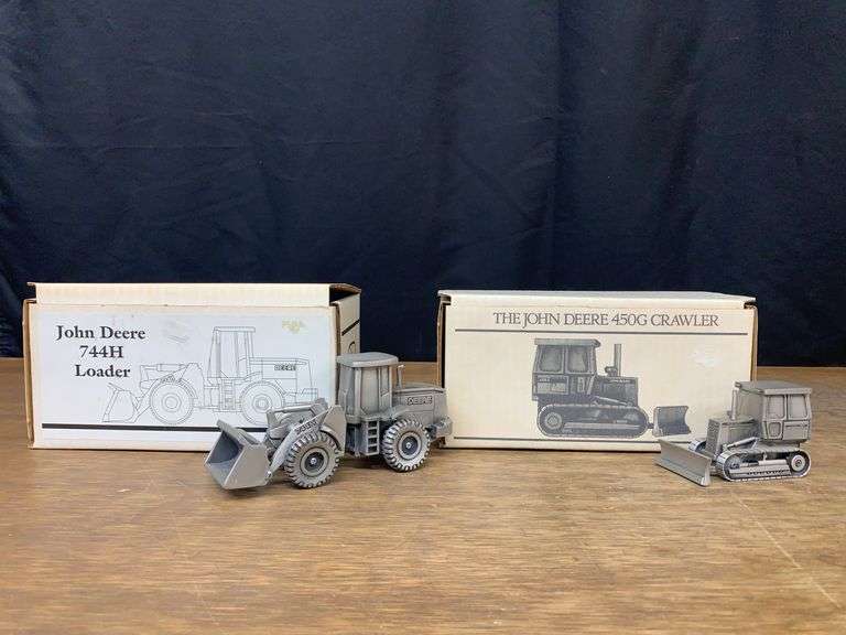 (2) 1/50 John Deere Crawler + Wheel Loader Pewter NIB SC image