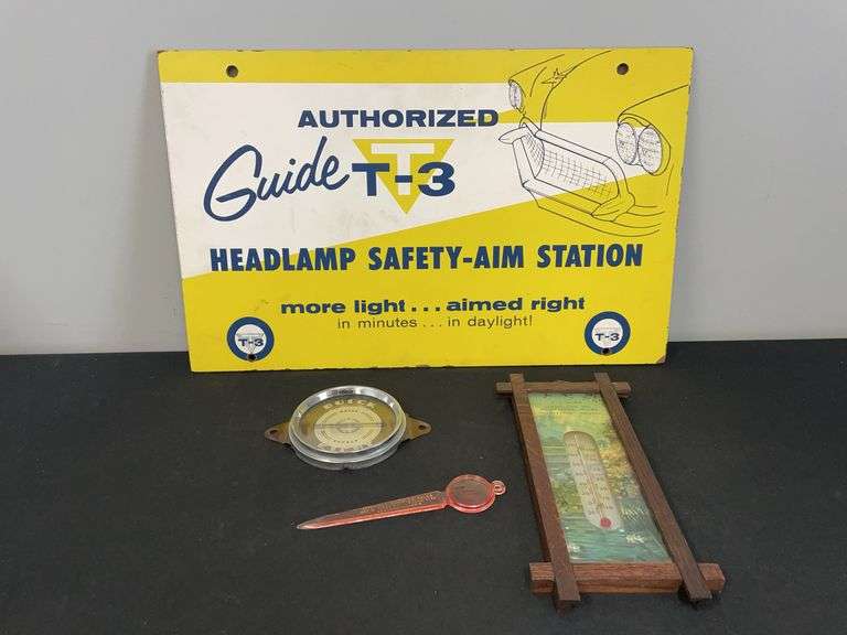 (4) Sign, Thermometer, Letter Opener, Buick Badge image