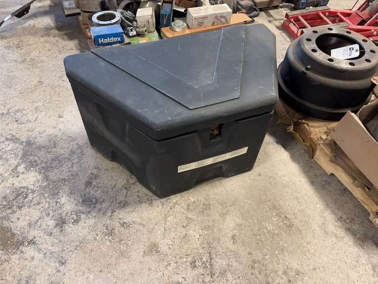 Triangle tool box for trailer hitch. image